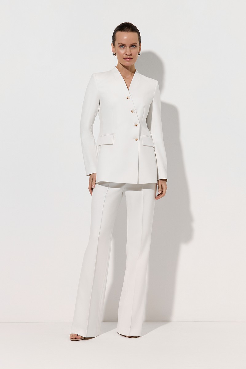 Жакет с асимметричным бортом VASSA&Co, пол женский, цвет белый, фото №4