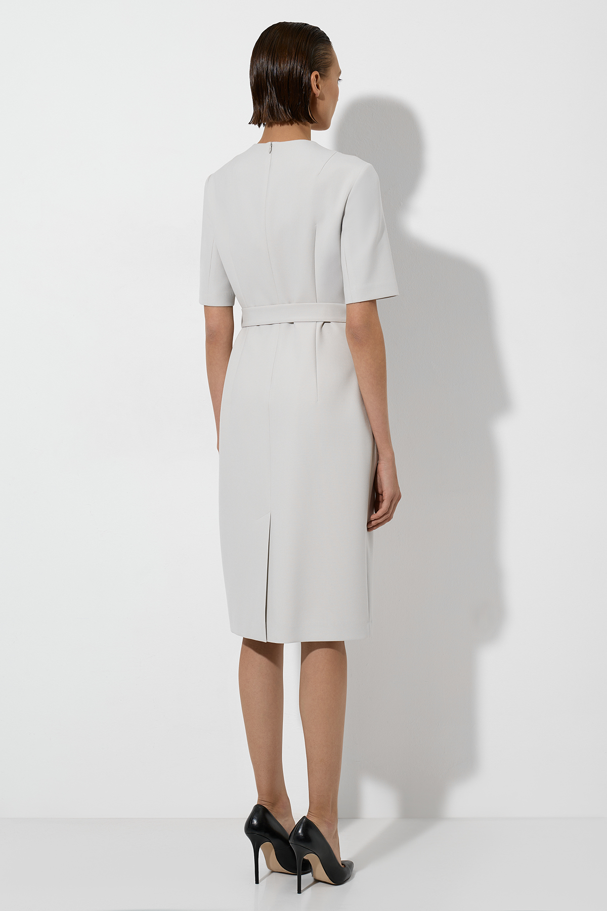 Платье с контрастной деталью VASSA&Co, пол женский, цвет белый, фото №3