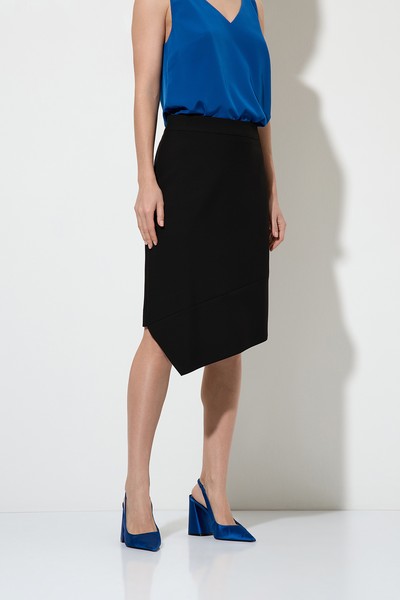 Юбка с асимметричным подолом VASSA&Co, пол женский, цвет черный, фото №2