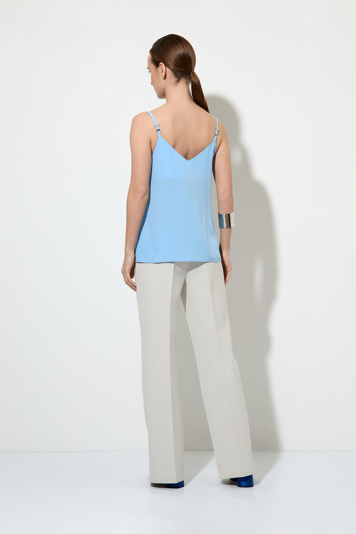 Топ в бельевом стиле VASSA&Co, пол женский, цвет голубой