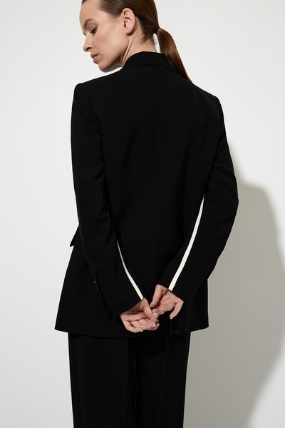 Жакет с контрастными вставками , пол женский, цвет черный, фото №5