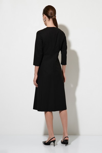 Платье с контрастной отделкой VASSA&Co, пол женский, цвет черный, фото №3
