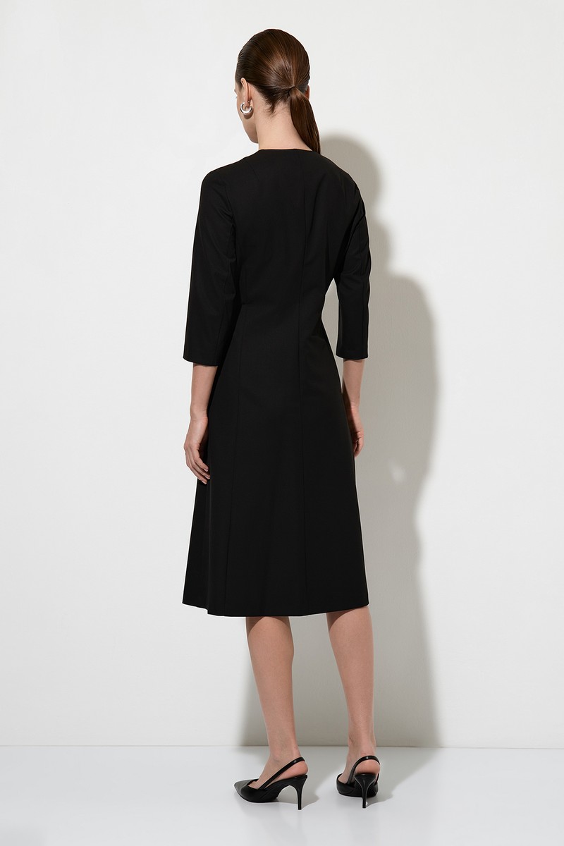 Платье с контрастной отделкой VASSA&Co, пол женский, цвет черный, фото №3