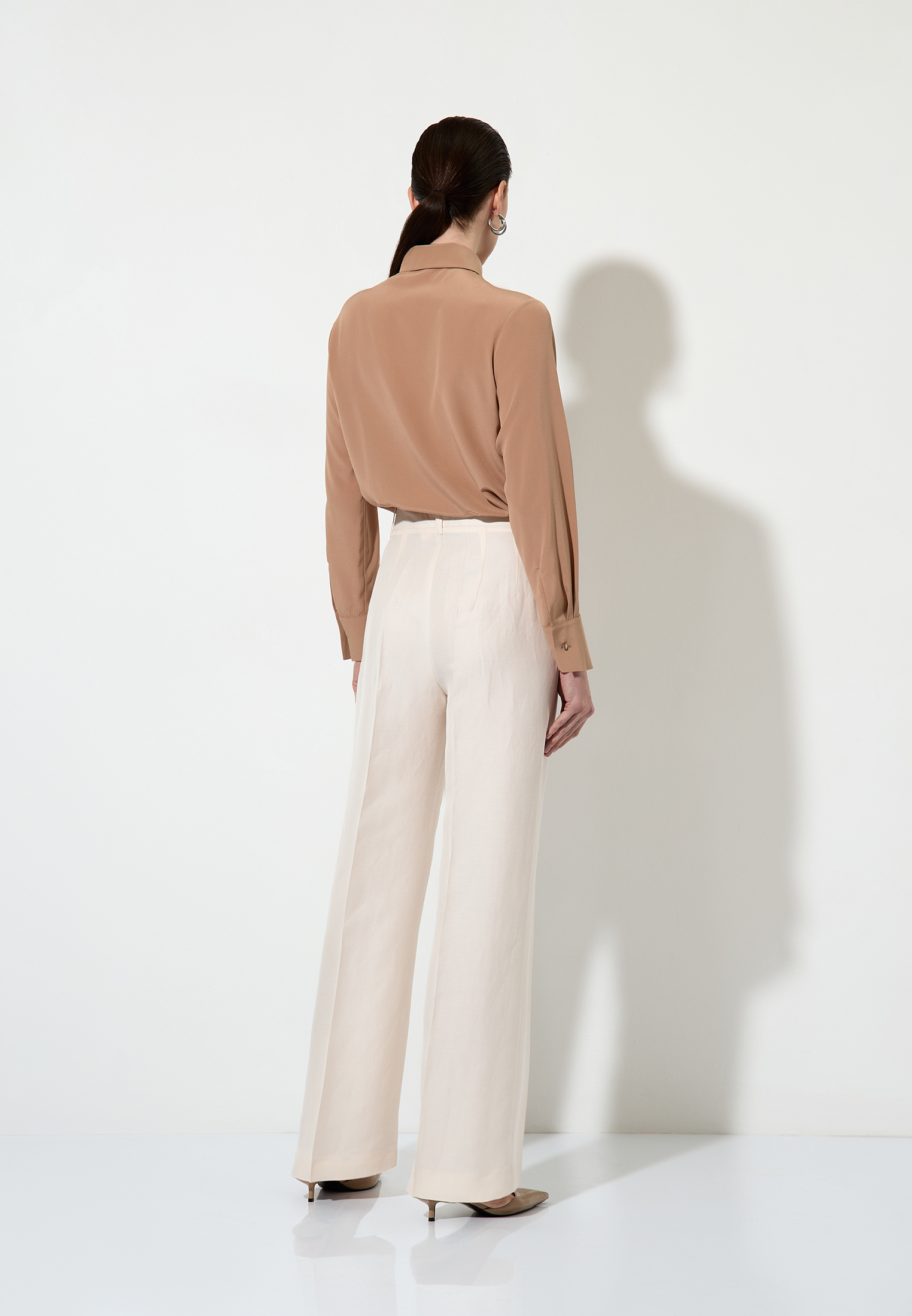 Half-linen trousers , пол female, цвет milky color, фото №13