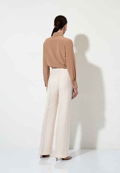 Half-linen trousers , пол female, цвет milky color, фото №13