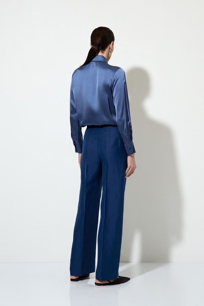 Blouse with detachable tie VASSA&Co, пол female, цвет Синий, фото №3