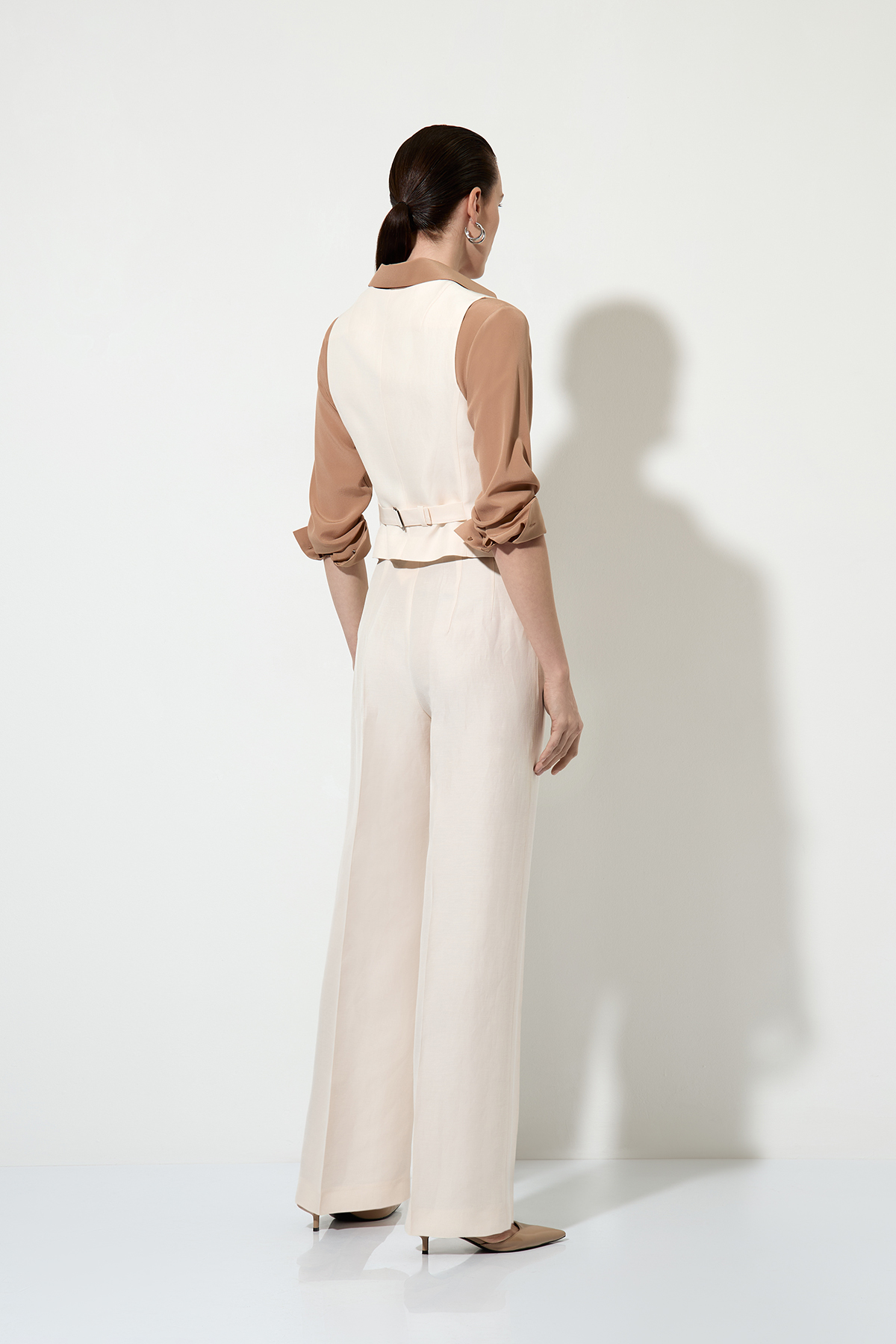 Classic half linen waistcoat , пол female, цвет milky color, фото №14