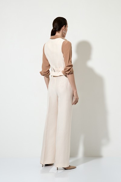 Classic half linen waistcoat , пол female, цвет milky color, фото №14