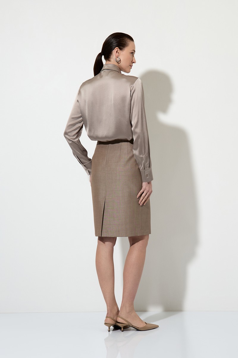 Юбка-карандаш VASSA&Co, пол женский, цвет коричневый, фото №3