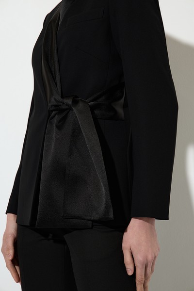 Jacket with a tie at the waist VASSA&Co, пол female, цвет black, фото №6