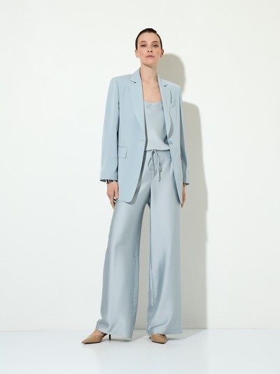 Pajama style pants VASSA&Co, пол female, цвет голубой, фото №5