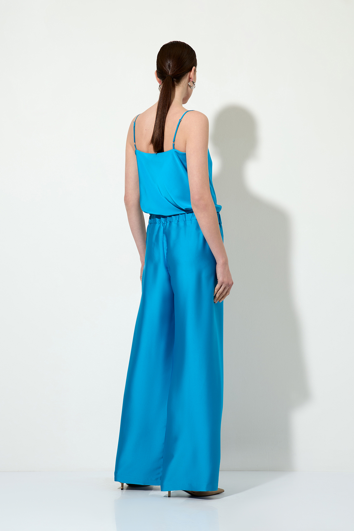 Брюки в пижамном стиле , пол женский, цвет голубой, фото №3