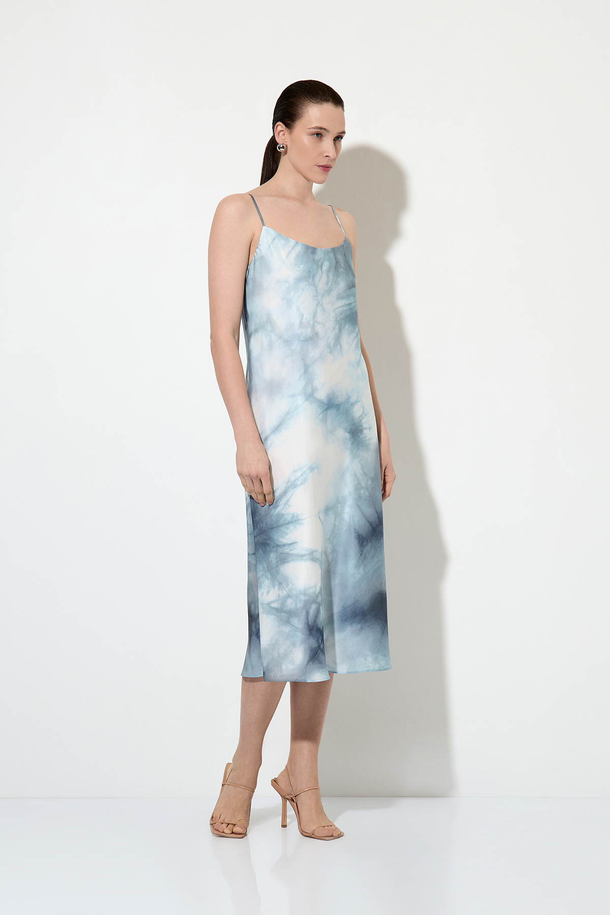 Платье-комбинация из шелка , пол женский, цвет серый, фото №5