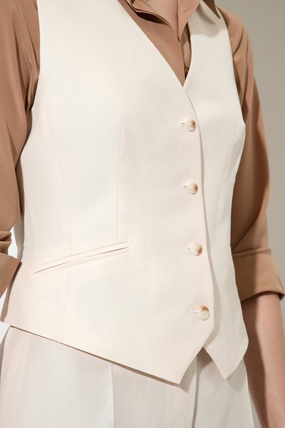 Classic half linen waistcoat , пол female, цвет milky color, фото №10