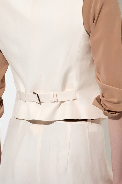 Classic half linen waistcoat , пол female, цвет milky color, фото №11