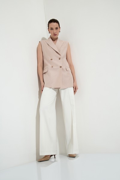 Long vest with a loose silhouette , пол female, цвет бежевый, фото №5