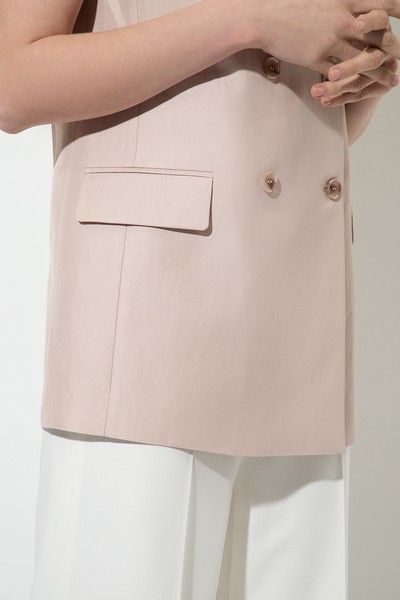 Long vest with a loose silhouette , пол female, цвет бежевый, фото №3