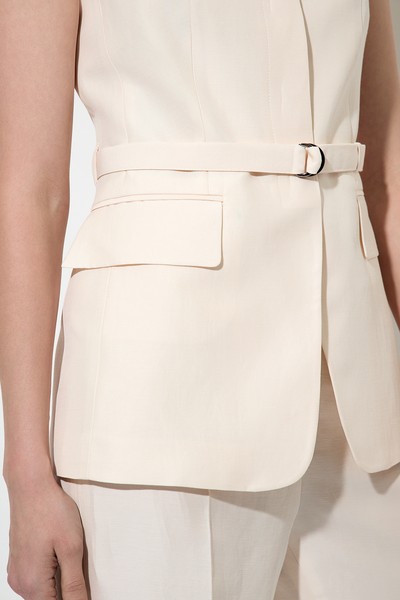 Жакет без рукавов , пол женский, цвет молочный, фото №3