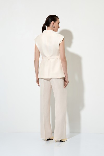 Жакет без рукавов , пол женский, цвет молочный, фото №7