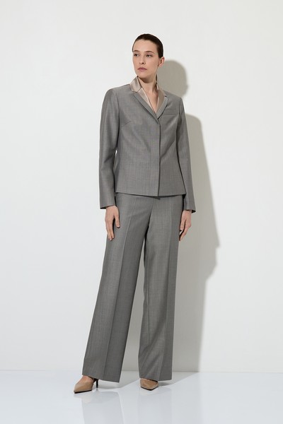 Жакет с отделкой из атласа VASSA&Co, пол женский, цвет серый, фото №5