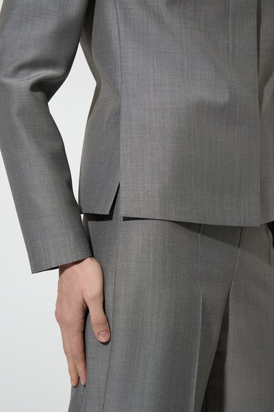 Жакет с отделкой из атласа VASSA&Co, пол женский, цвет серый, фото №6