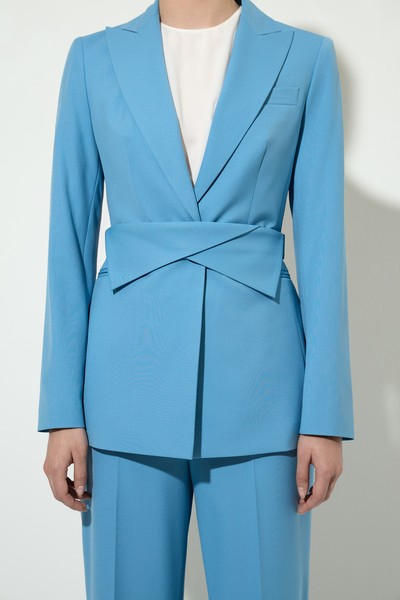 Жакет с акцентным поясом VASSA&Co, пол женский, цвет голубой, фото №2