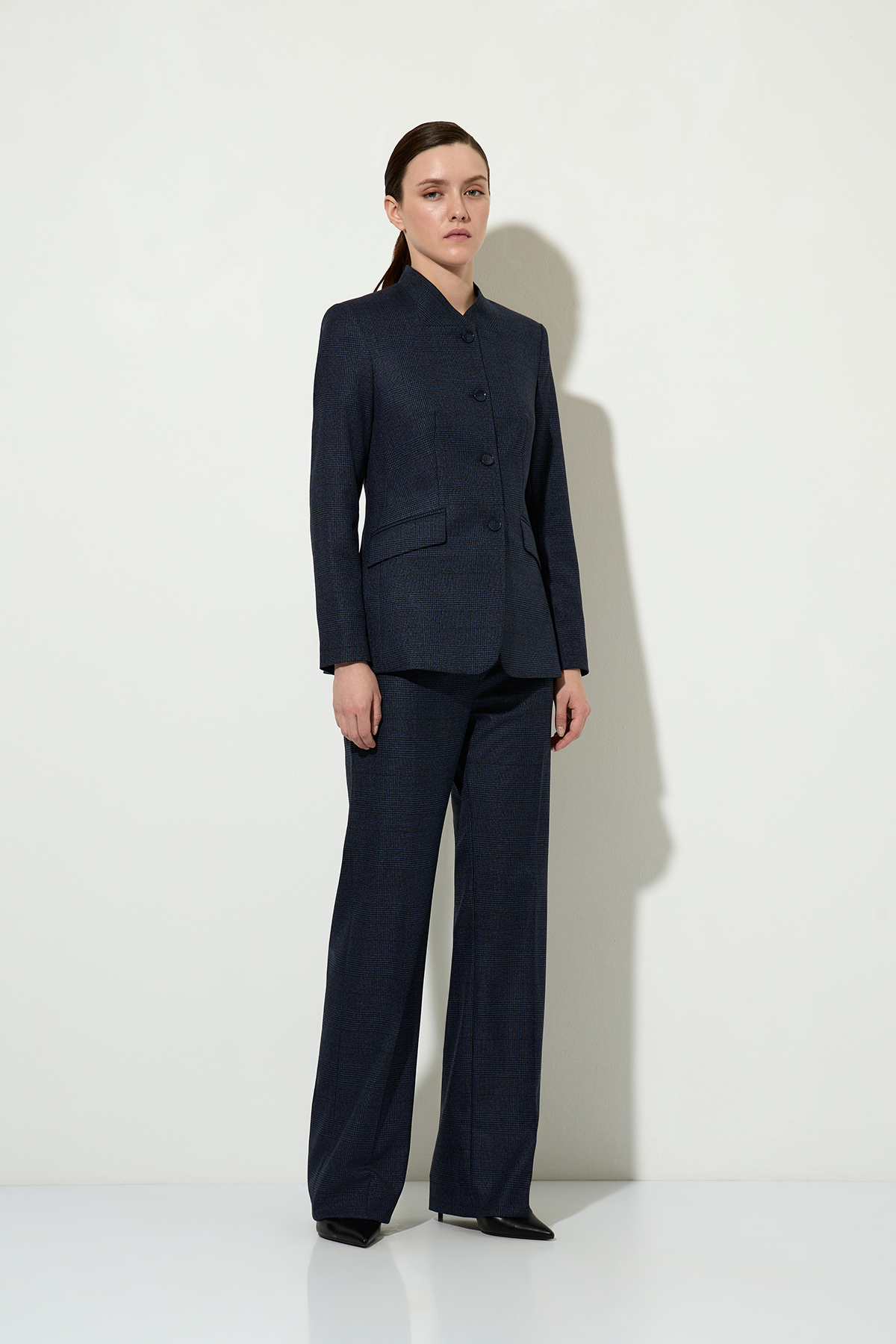 Жакет в клетку VASSA&Co, пол женский, цвет синий