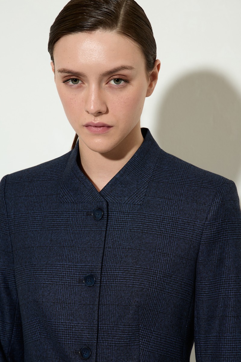 Жакет в клетку VASSA&Co, пол женский, цвет синий, фото №4