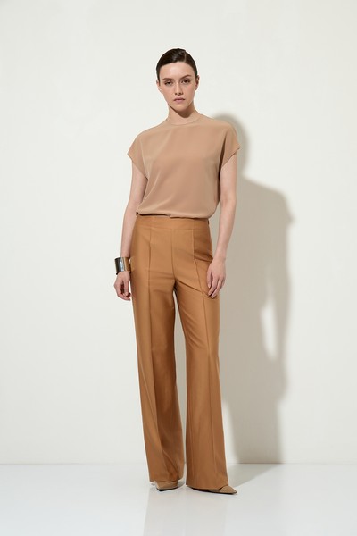 Блузка со спущенной линией плеча VASSA&Co, пол женский, цвет бежевый, фото №3