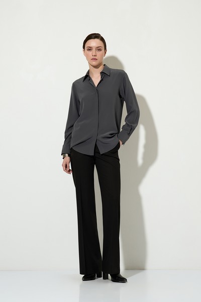 Брюки прямого кроя VASSA&Co, пол женский, цвет черный, фото №4