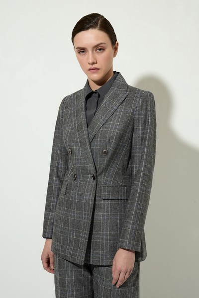 Жакет в клетку VASSA&Co, пол женский, цвет серый, фото №4