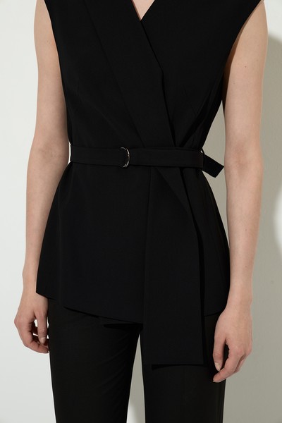 Удлиненный жилет VASSA&Co, пол женский, цвет черный, фото №3