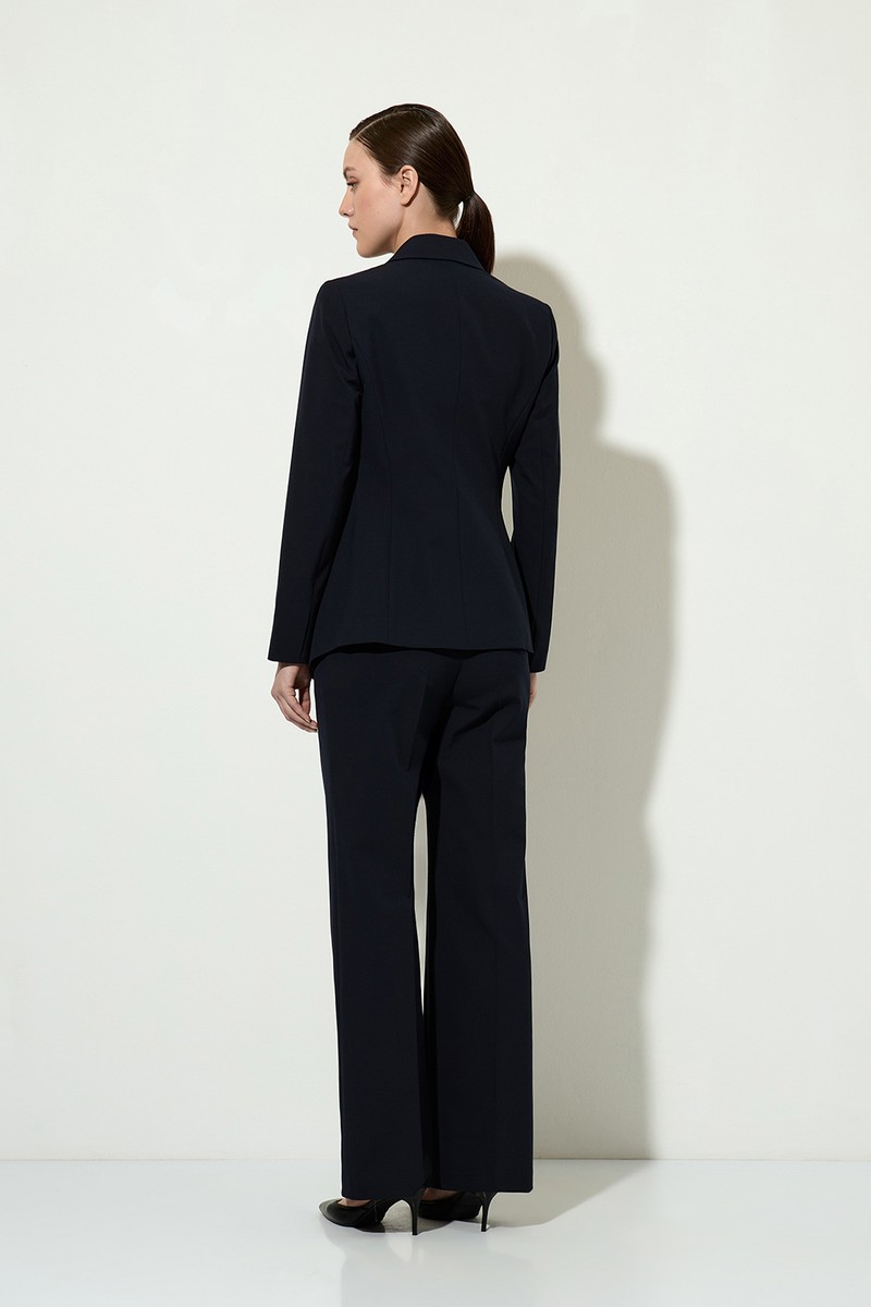 Однобортный жакет приталенного силуэта VASSA&Co, пол женский, цвет синий, фото №5