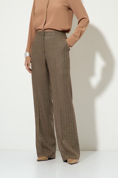 Брюки прямого кроя VASSA&Co, пол female, цвет brown, фото №3