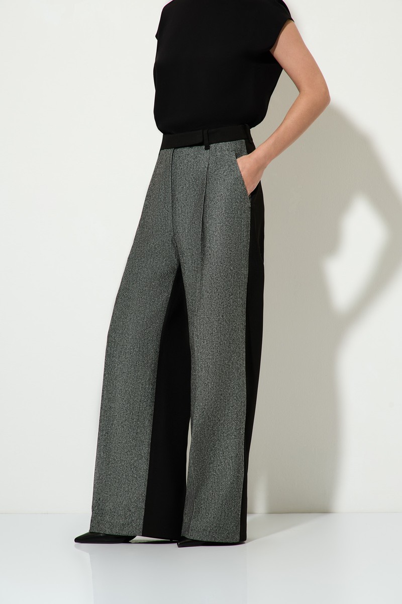 Брюки в стиле color block Женский БРЮКИ VASSA&Co Серый 3