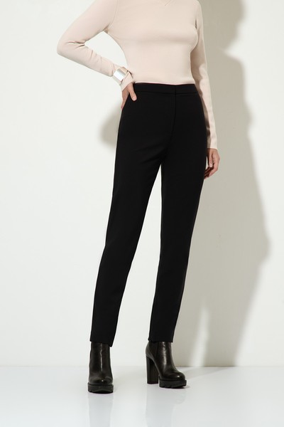 Зауженные брюки с молниями VASSA&Co, пол женский, цвет черный, фото №4