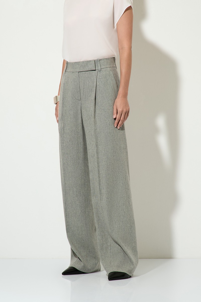 Брюки прямого кроя VASSA&Co, пол женский, цвет серый, фото №6