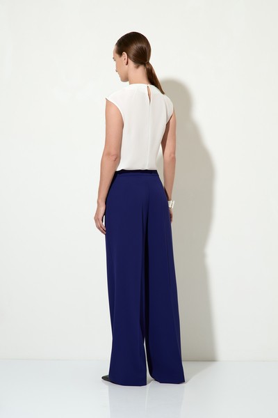 Брюки широкие VASSA&Co, пол female, цвет синий, фото №3