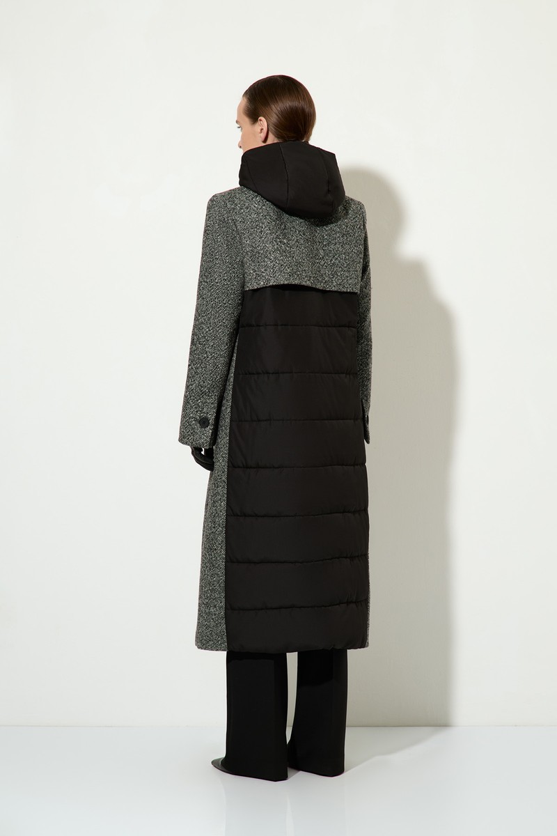 Пальто со съемной деталью VASSA&Co, пол женский, цвет черный, фото №7