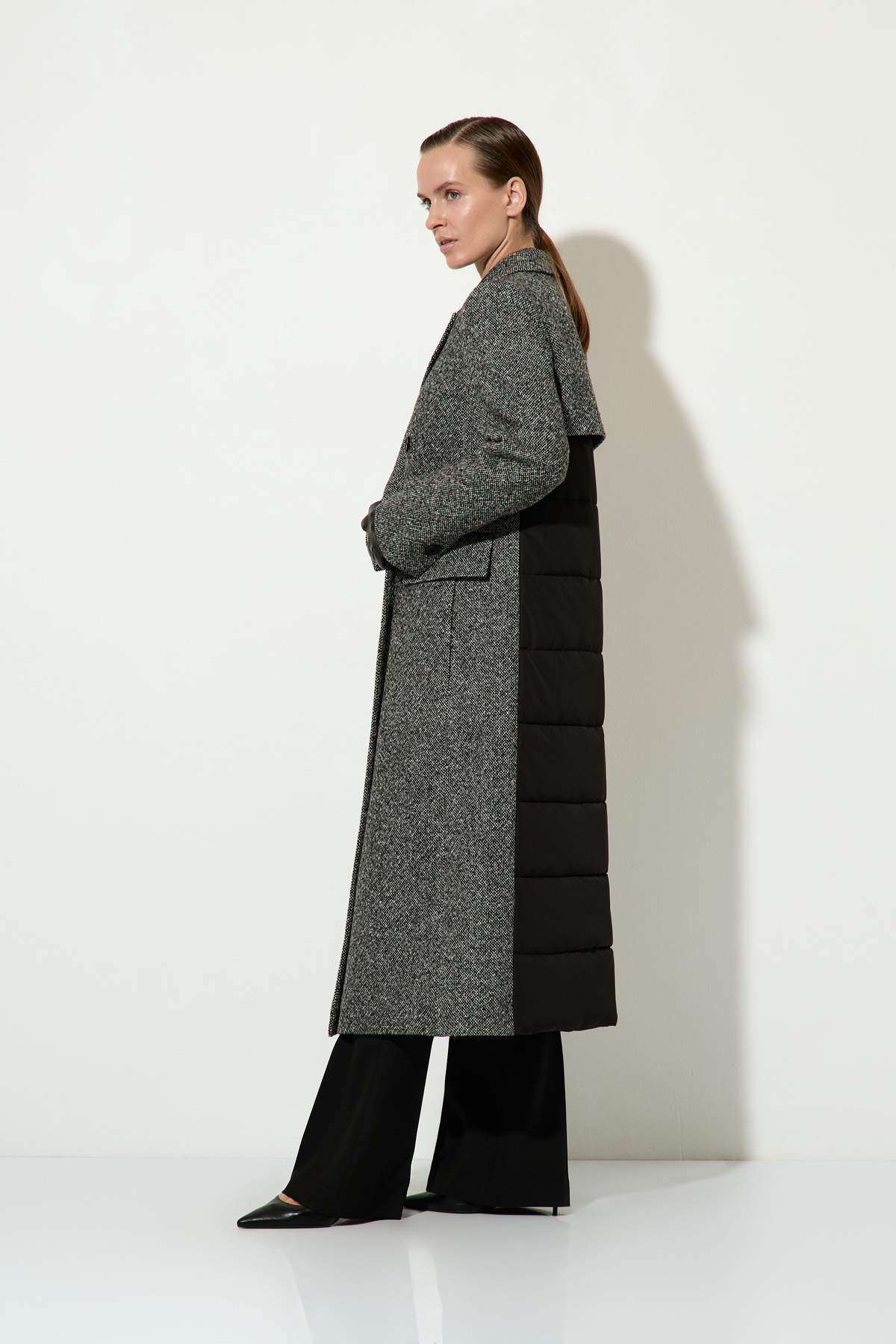 Пальто со съемной деталью VASSA&Co, пол женский, цвет черный