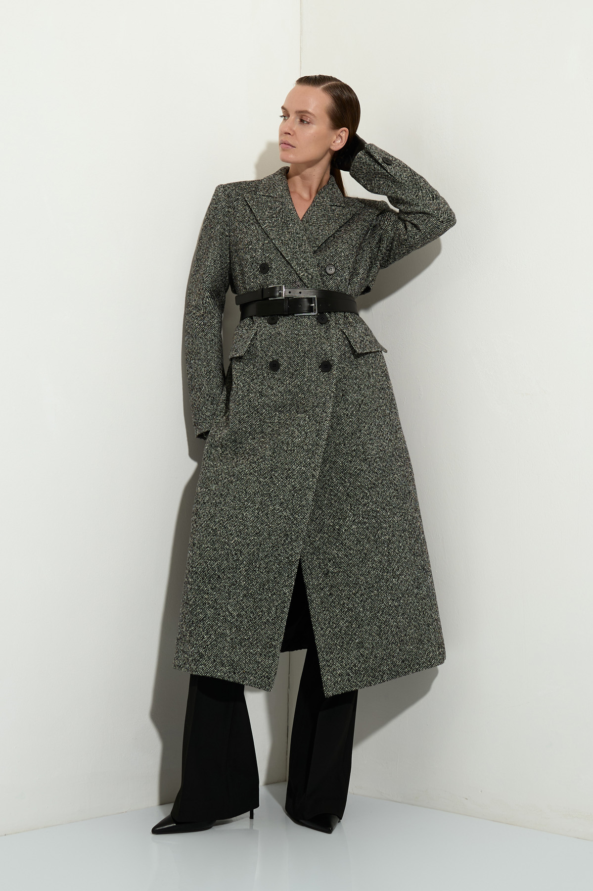 Пальто со съемной деталью VASSA&Co, пол женский, цвет черный