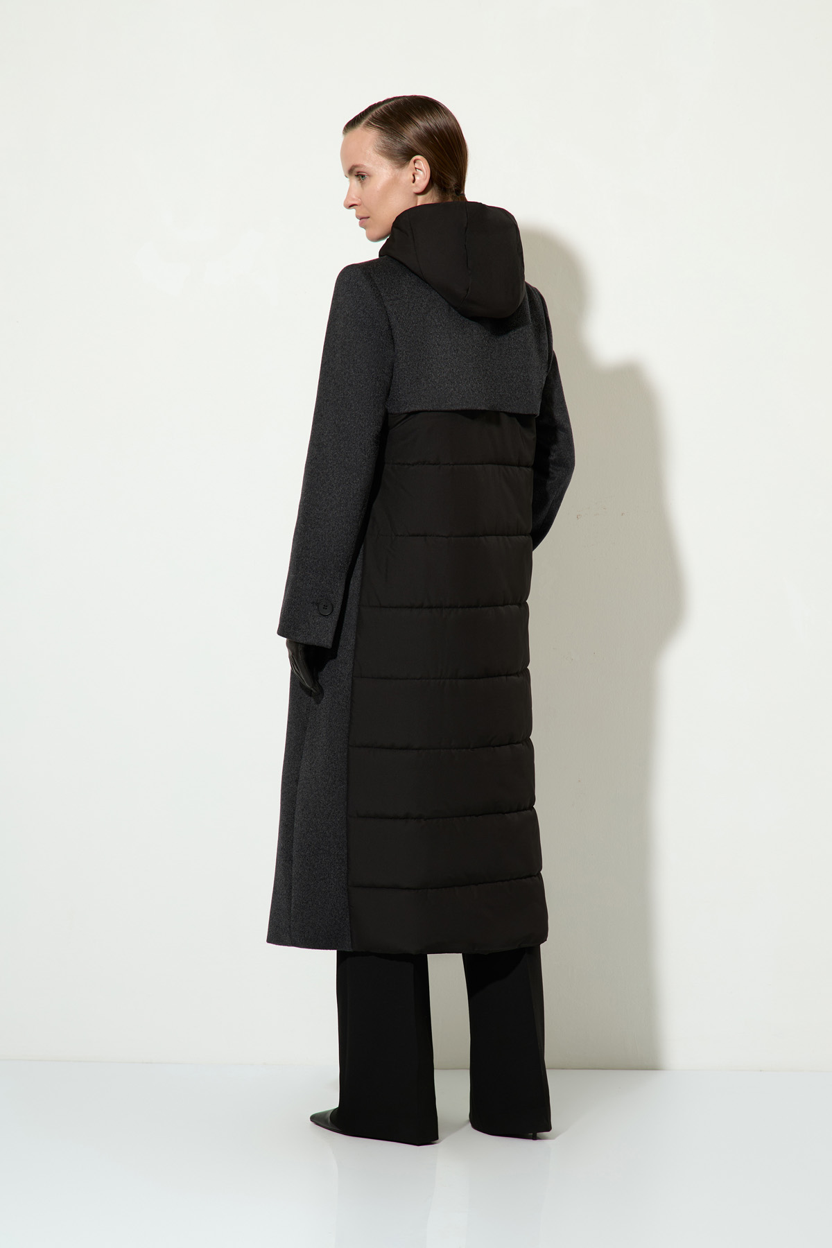 Пальто из шерсти и кашемира со съемной деталью VASSA&Co, пол женский, цвет серый