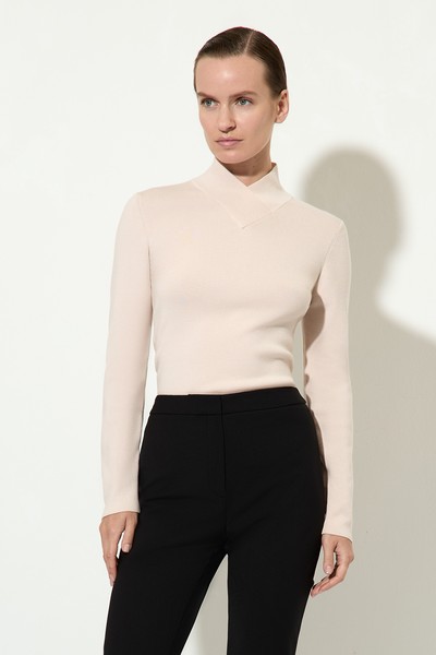 Водолазка из шерсти VASSA&Co, пол женский, цвет молочный, фото №4