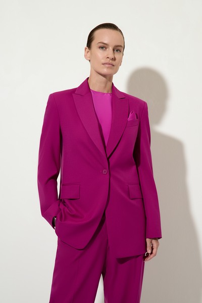 Однобортный жакет в оттенке темная фуксия VASSA&Co, пол женский, цвет фиолетовый, фото №2