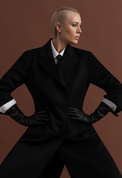 Приталенное пальто из шерсти и кашемира VASSA&Co, пол женский, цвет черный, фото №7