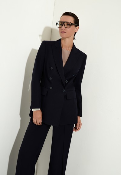 Двубортный жакет VASSA&Co, пол female, цвет синий, фото №5