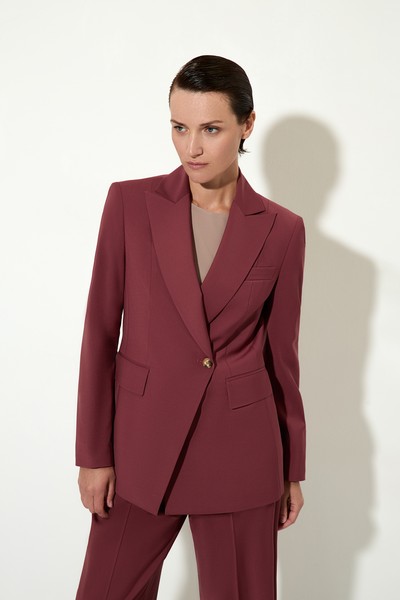 Жакет из полушерстяной ткани VASSA&Co, пол female, цвет burgundy, фото №5