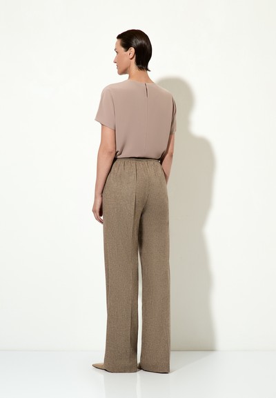 Брюки прямого кроя из полушерсти VASSA&Co, пол женский, цвет коричневый, фото №3