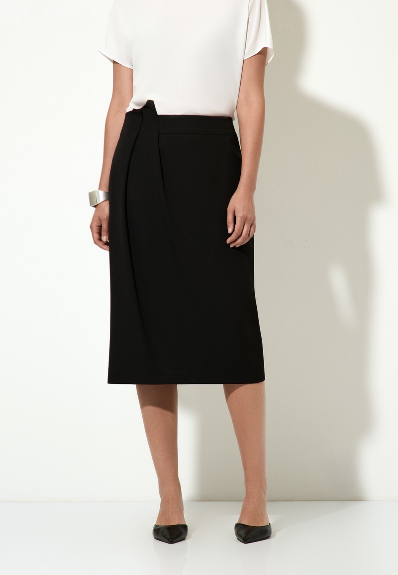 Юбка с асимметричной драпировкой VASSA&Co, пол female, цвет black, фото №2