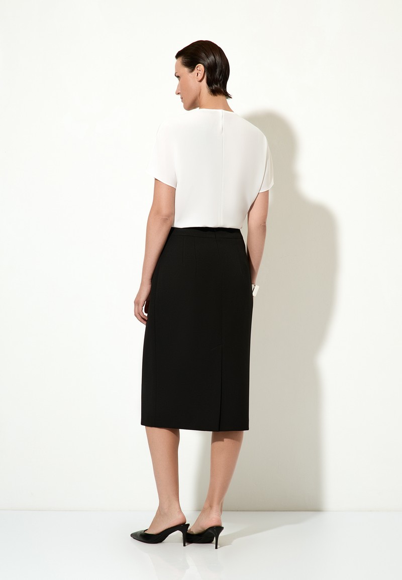 Юбка с асимметричной драпировкой VASSA&Co, пол female, цвет black, фото №4